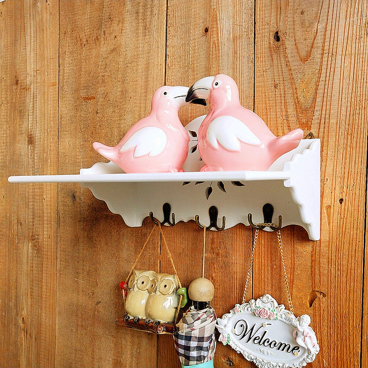 Decorative Wall Shelf with Hooks