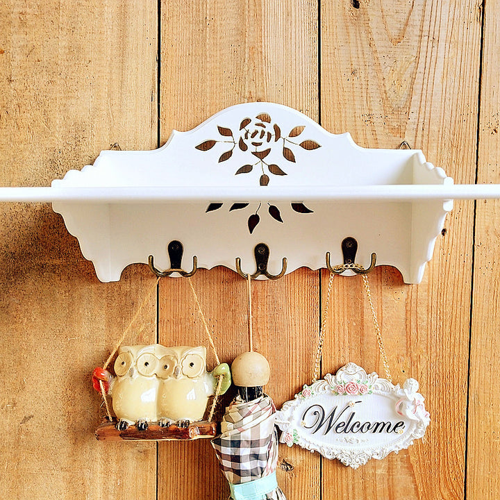 Decorative Wall Shelf with Hooks
