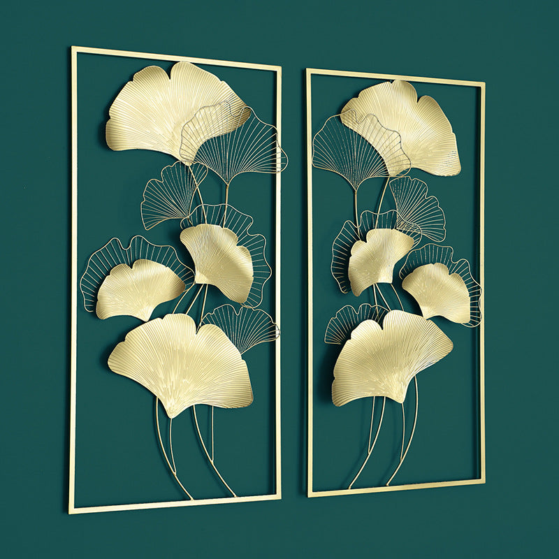 Elegant Ginkgo Leaf Metal Wall Art Sculpture Kalsten