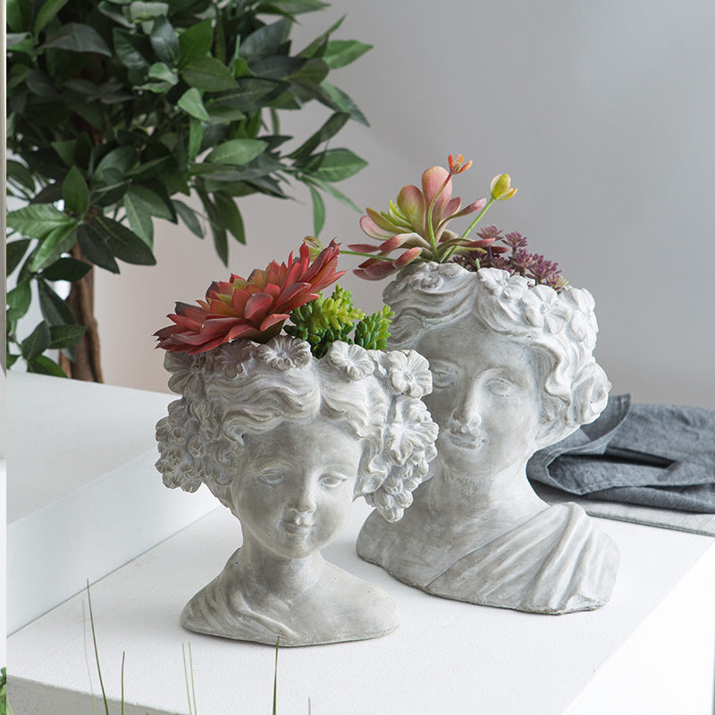 Artistic head sculpture flower pot Kalsten