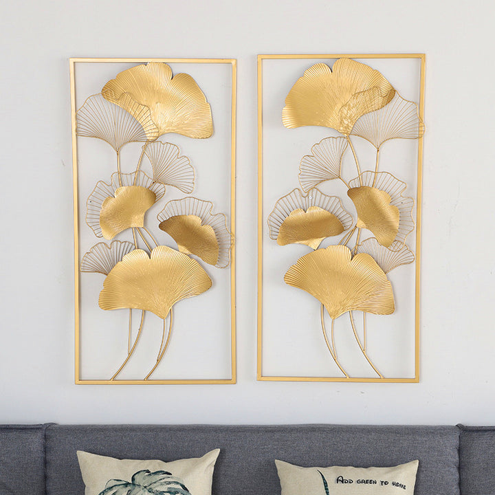 Elegant Ginkgo Leaf Metal Wall Art Sculpture Kalsten