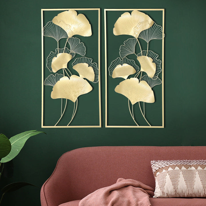 Elegant Ginkgo Leaf Metal Wall Art Sculpture Kalsten