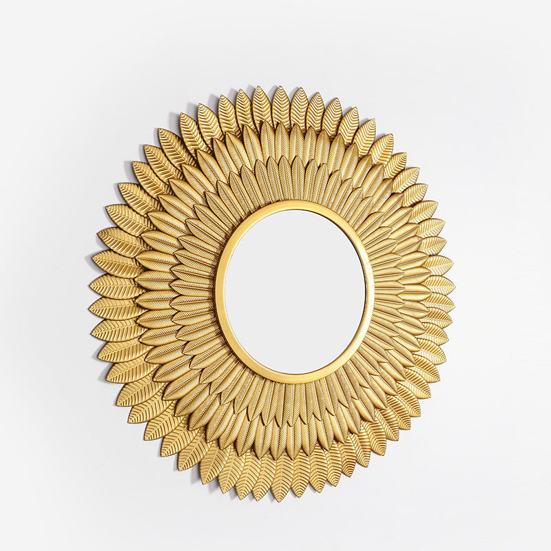 Leaf-Themed Decorative Wall Mirror Kalsten