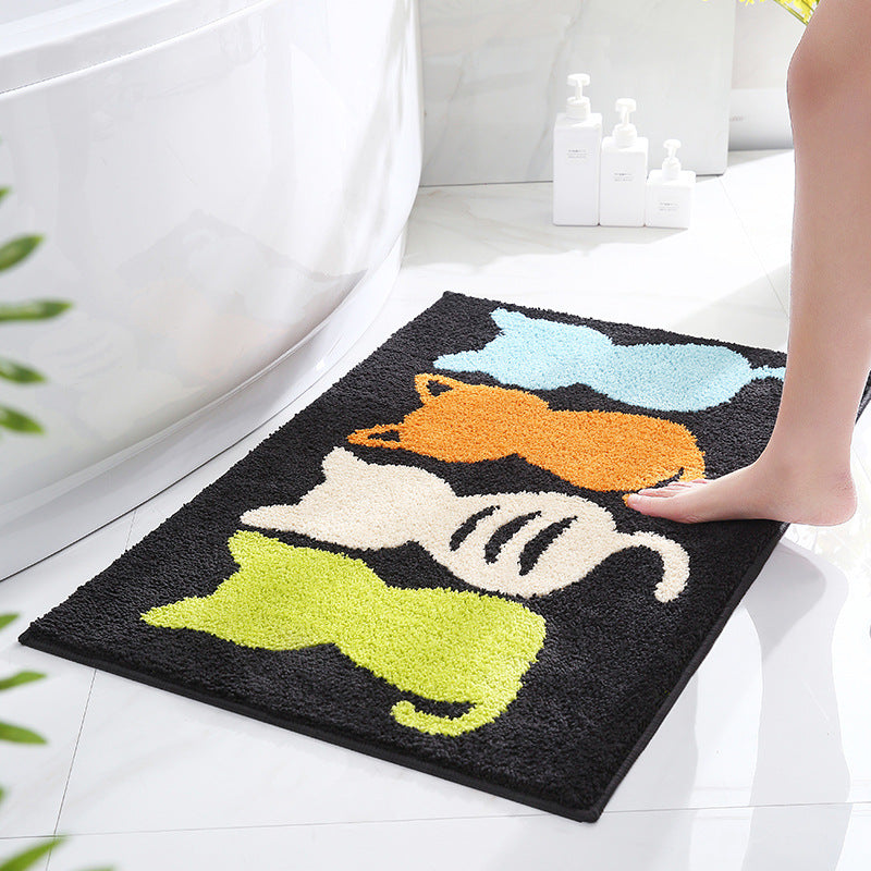 Cat-Themed Soft Bath Mat for Bathroom