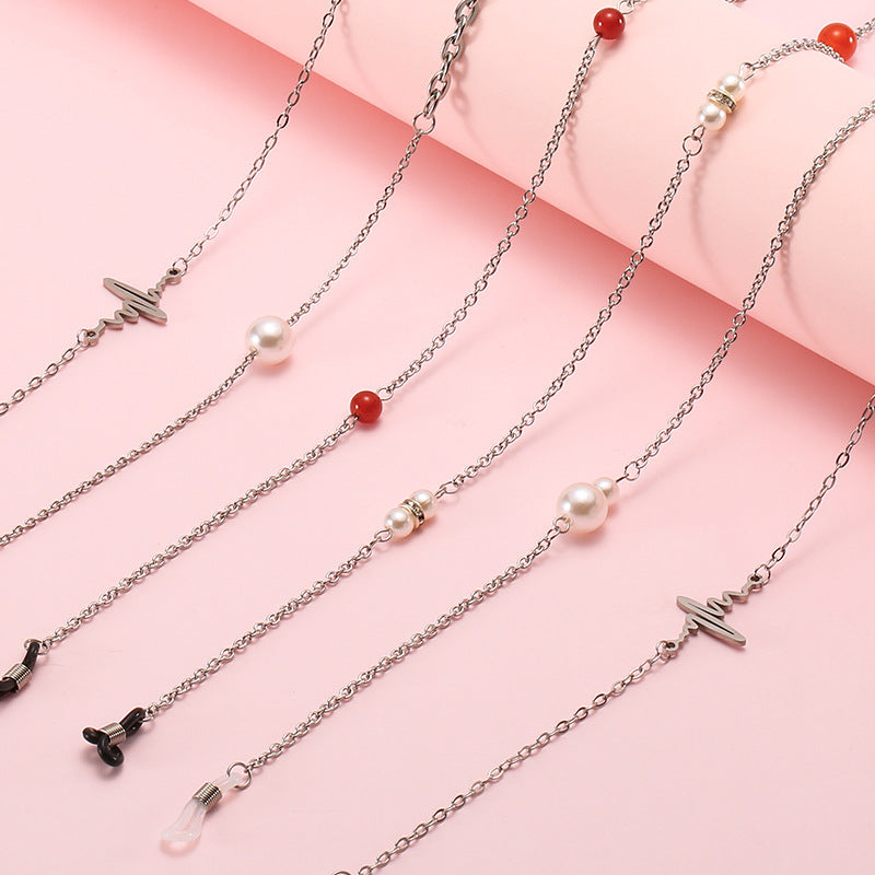 Pearl-Accented Eyewear Chain Kalsten