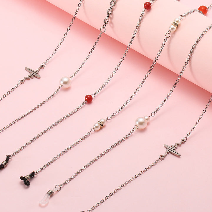 Pearl-Accented Eyewear Chain Kalsten