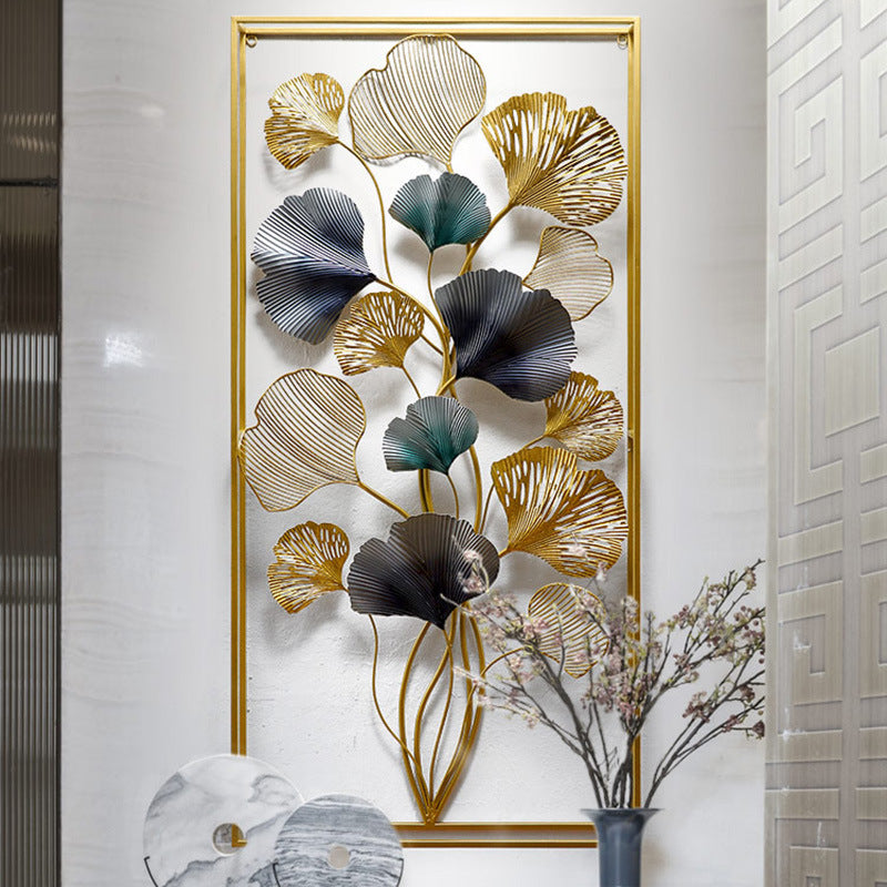Decorative Metal Wall Art Sculpture with Ginkgo Leaf Design Kalsten 1789208504