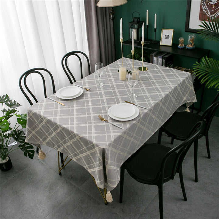 Textured Geometric Pattern Tablecloth