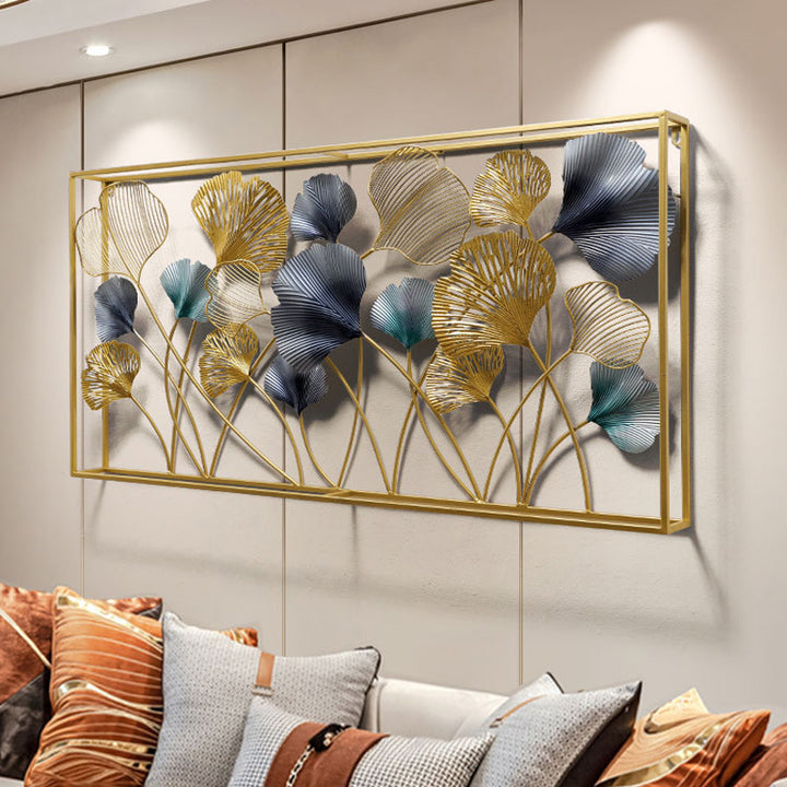 Decorative Metal Wall Art Sculpture with Ginkgo Leaf Design Kalsten 1789208504