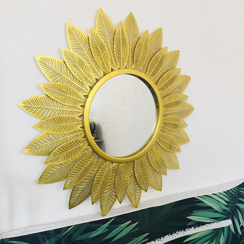 Decorative Round Floral Wall Mirror Kalsten