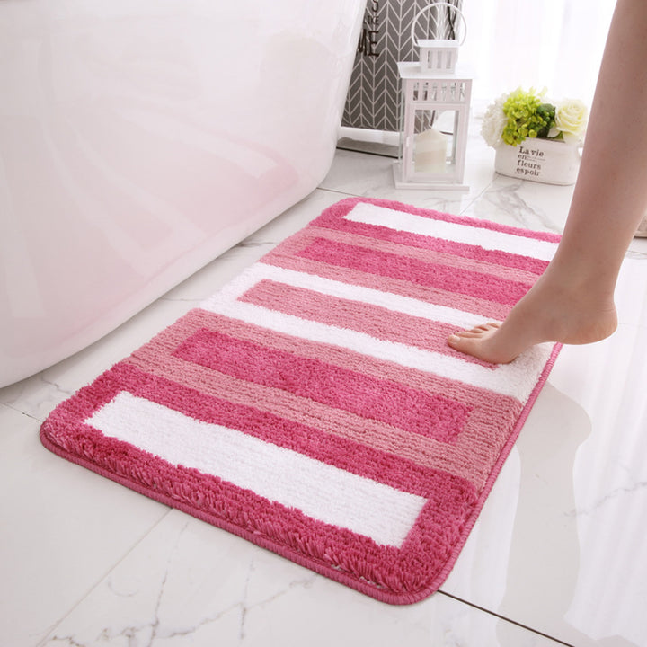 Absorbent Stripe Pattern Bath Rug