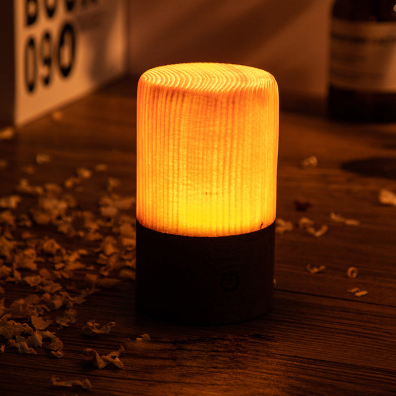 Cordless LED table lamp with rechargeable battery and touch control – Warm wood design for a cozy atmosphere | Kalsten