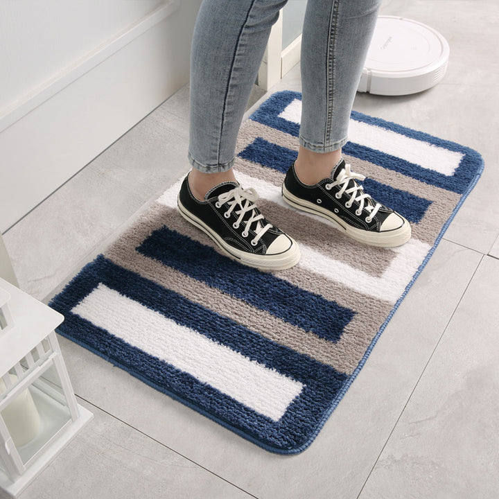 Absorbent Stripe Pattern Bath Rug