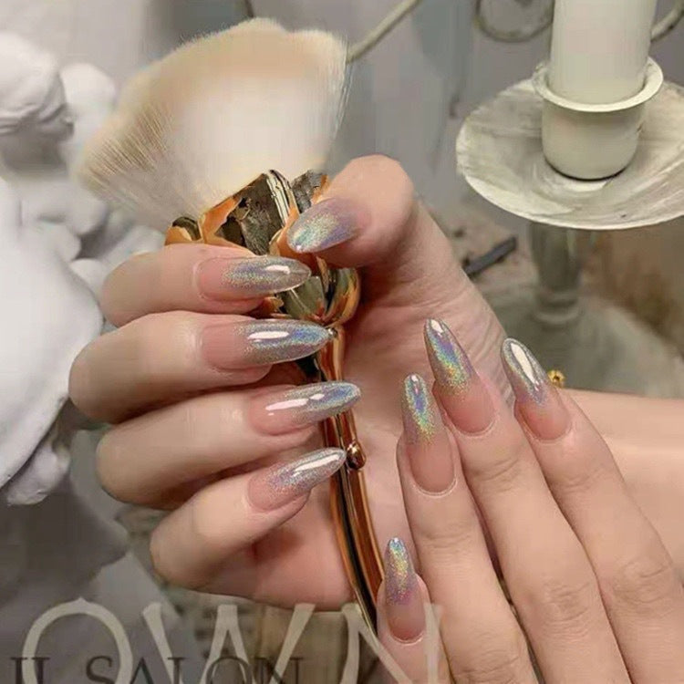 Glitter nail art with holographic effects Kalsten