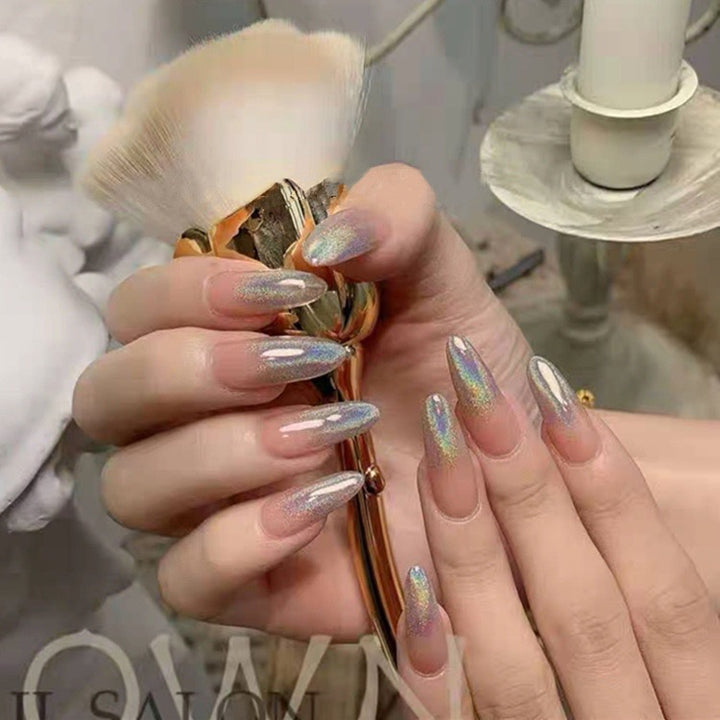 Glitter nail art with holographic effects Kalsten