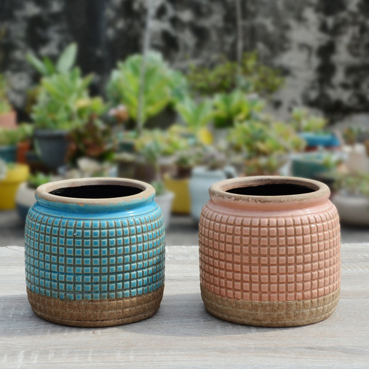 Decorative plant container in rustic design Kalsten