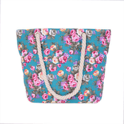 Beach bag with sturdy rope handles and floral details Kalsten