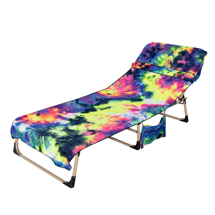 Lounge chair cushion with colorful tie-dye pattern Kalsten