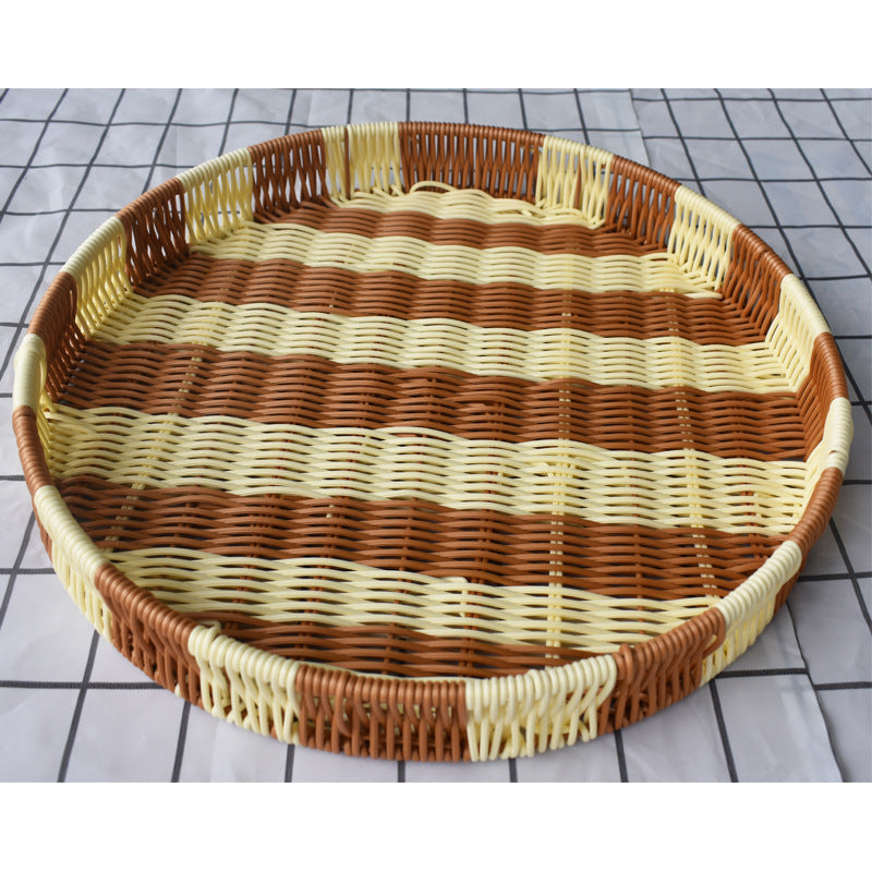 Woven Round Serving Tray Kalsten