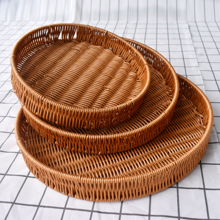 Woven Round Serving Tray Kalsten