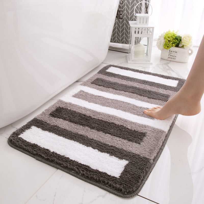 Absorbent Stripe Pattern Bath Rug