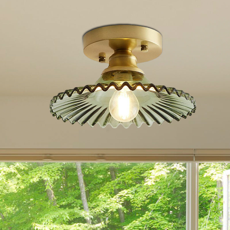 LumiCraft – Industrial Ceiling Lamp with Green Glass Shade | Kalsten