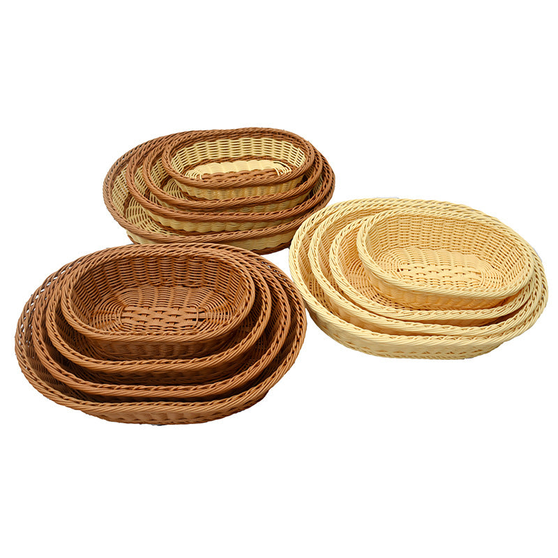 Handmade Oval Wicker Storage Baskets Set Kalsten