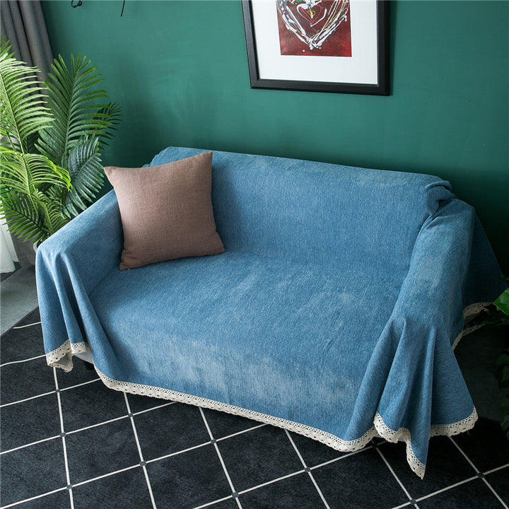 Elegant Crochet Trim Sofa Cover