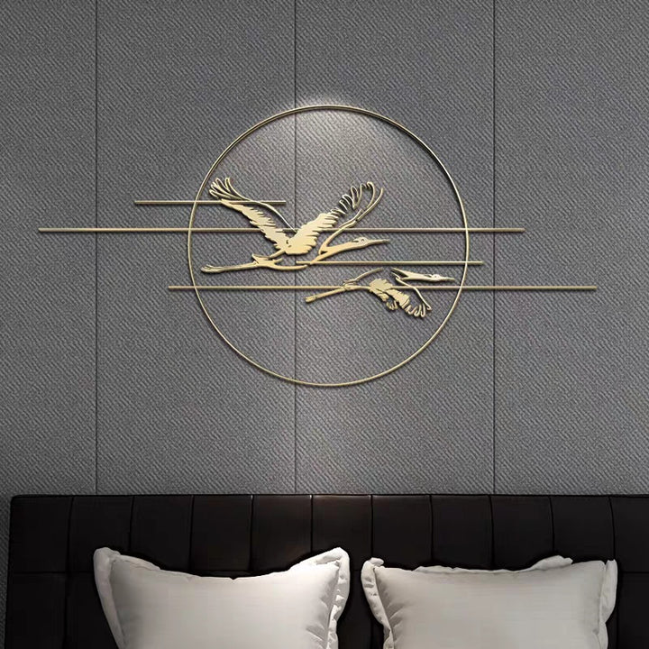 Elegant Metal Crane Wall Art Kalsten
