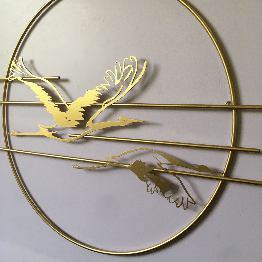 Elegant Metal Crane Wall Art Kalsten