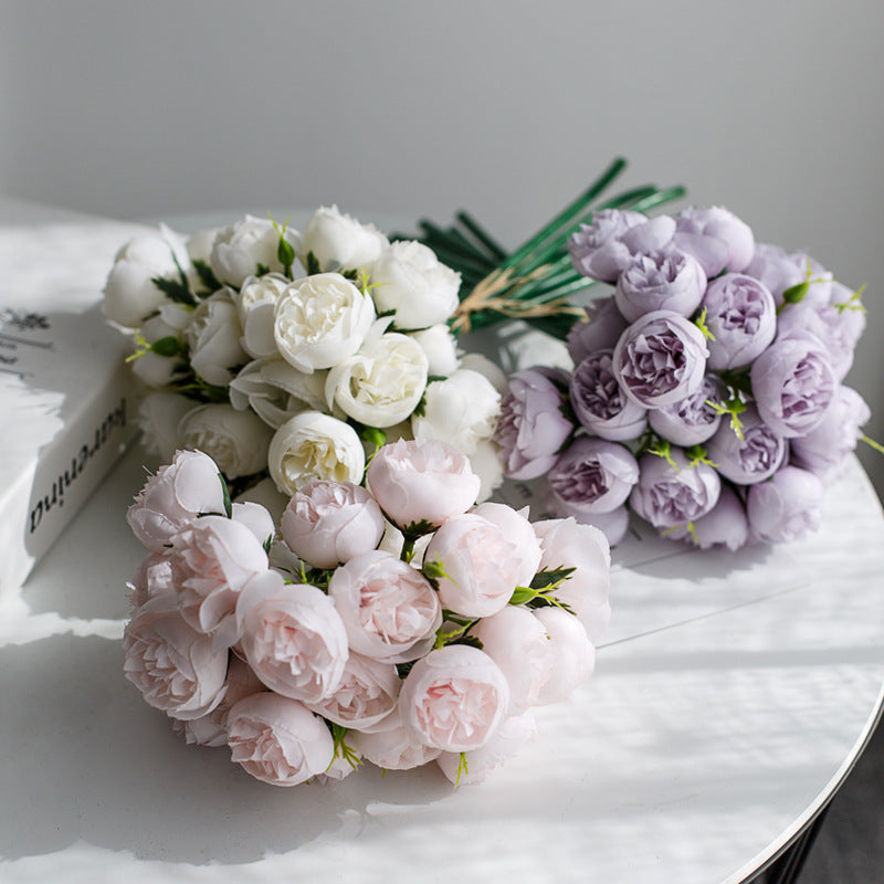 Elegant Faux Peony Bouquet