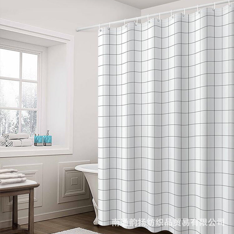 Modern Minimalist Grid Shower Curtain Kalsten