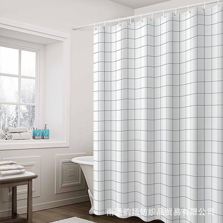 Modern Minimalist Grid Shower Curtain Kalsten