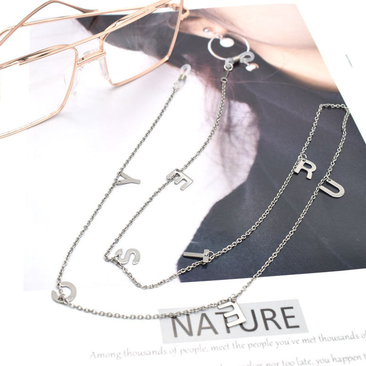 Alphabet Pendant Eyewear Necklace Kalsten