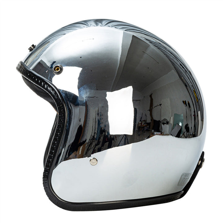 Retro Chrome Motorcycle Helmet Kalsten