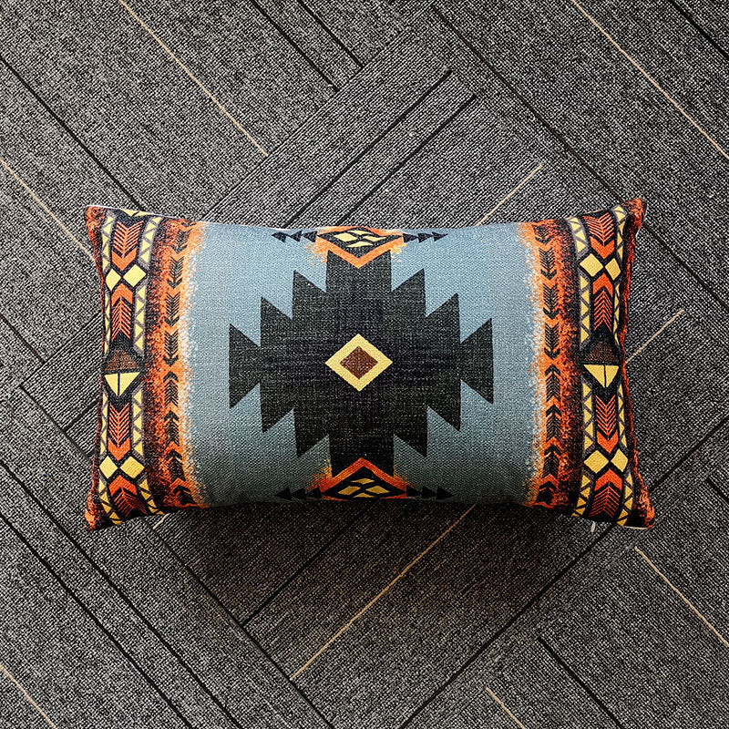 Ikat-Print Square Decorative Throw Pillow Cover with Hidden Zipper