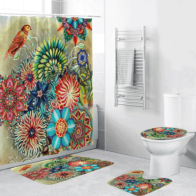 Floral Pattern Bathroom Set Kalsten