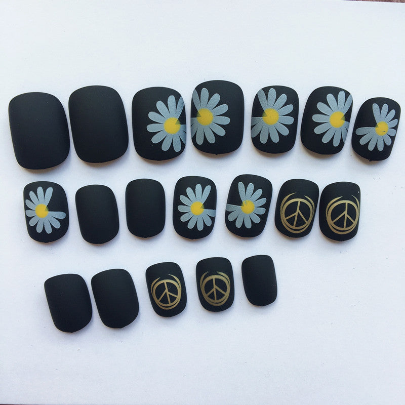 Artificial nails with floral design and matte finish Kalsten