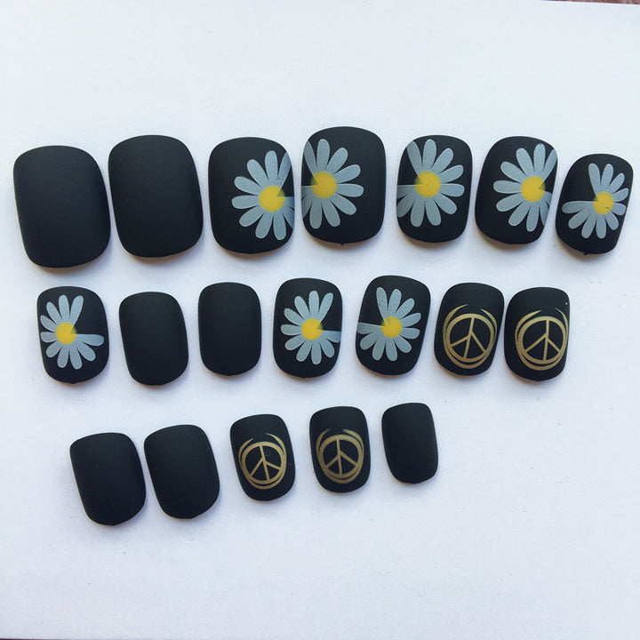 Artificial nails with floral design and matte finish Kalsten