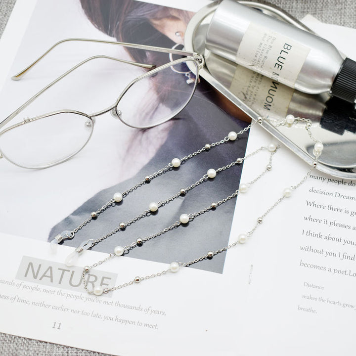 Delicate Pearl-Linked Eyewear Chain Kalsten