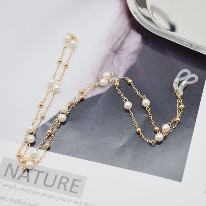 Delicate Pearl-Linked Eyewear Chain Kalsten