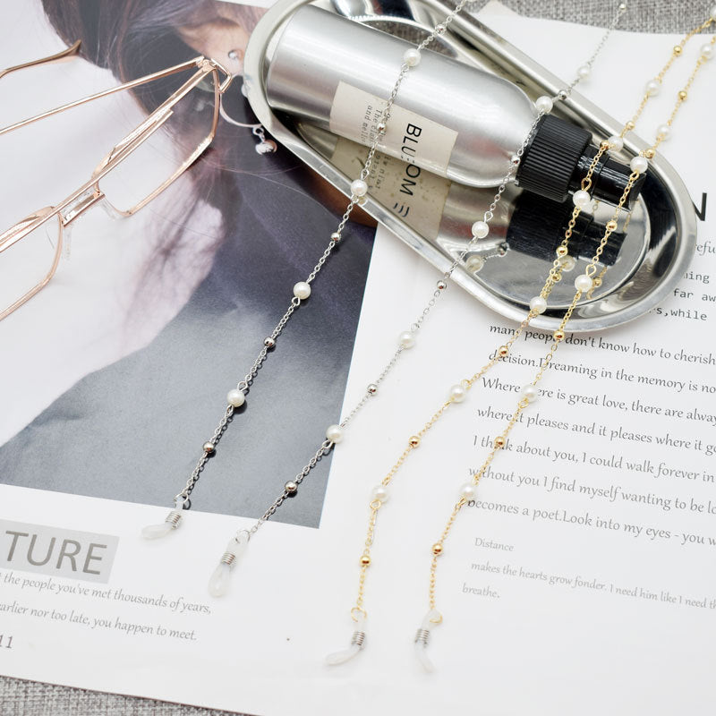 Delicate Pearl-Linked Eyewear Chain Kalsten