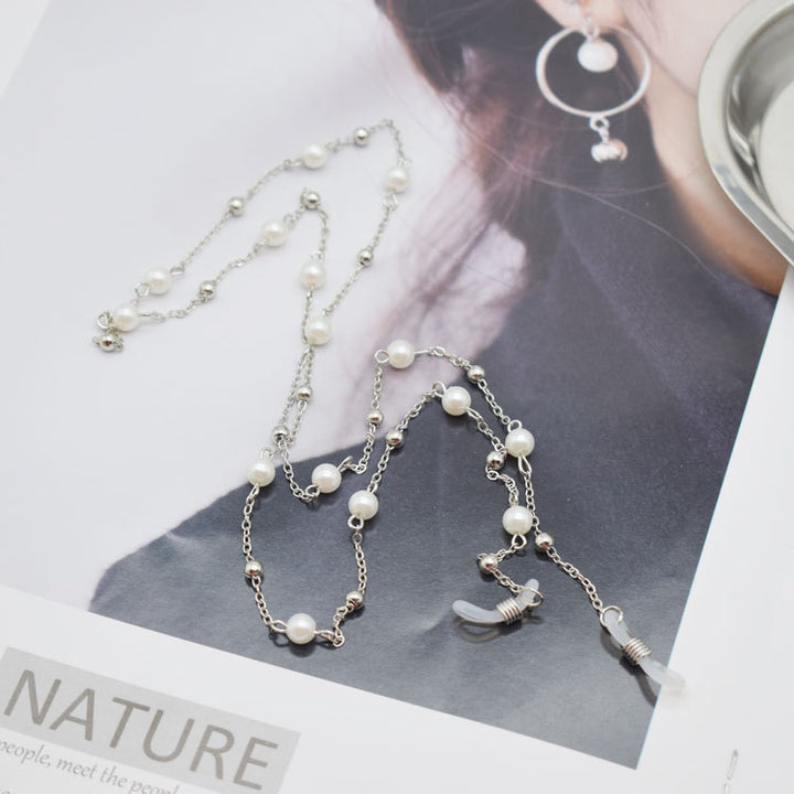 Delicate Pearl-Linked Eyewear Chain Kalsten