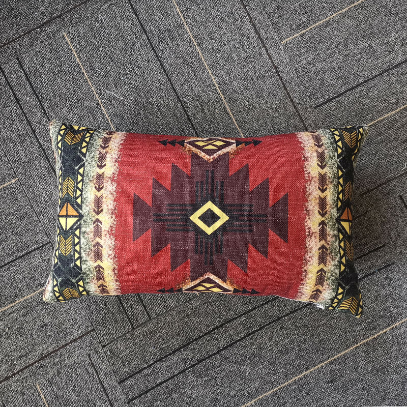 Ikat-Print Square Decorative Throw Pillow Cover with Hidden Zipper