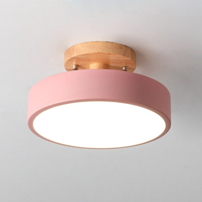 LED Round Ceiling Lamp – Nordic Semi-Flush Design