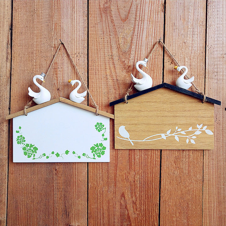 Decorative Wooden Wall Decoration with Bird and Swan Accents