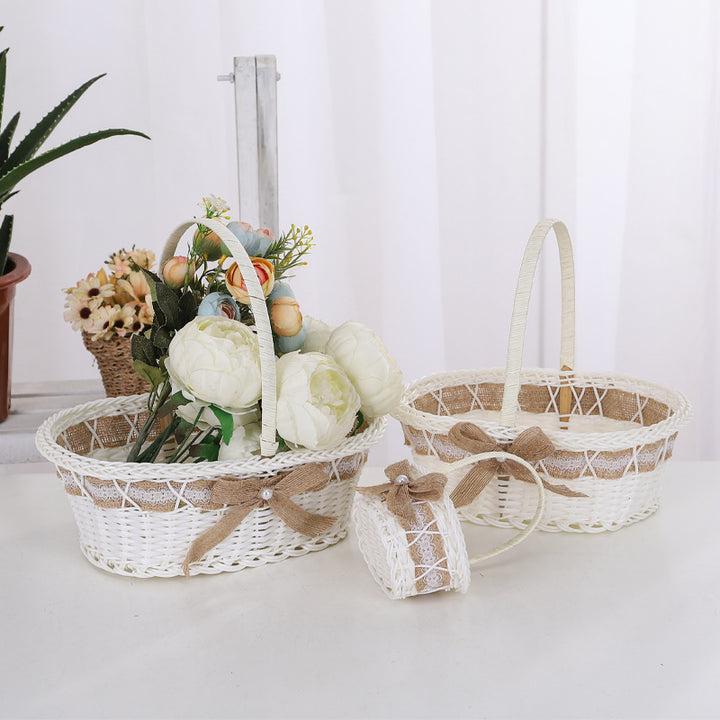 Decorative Floral Woven Basket Set Kalsten