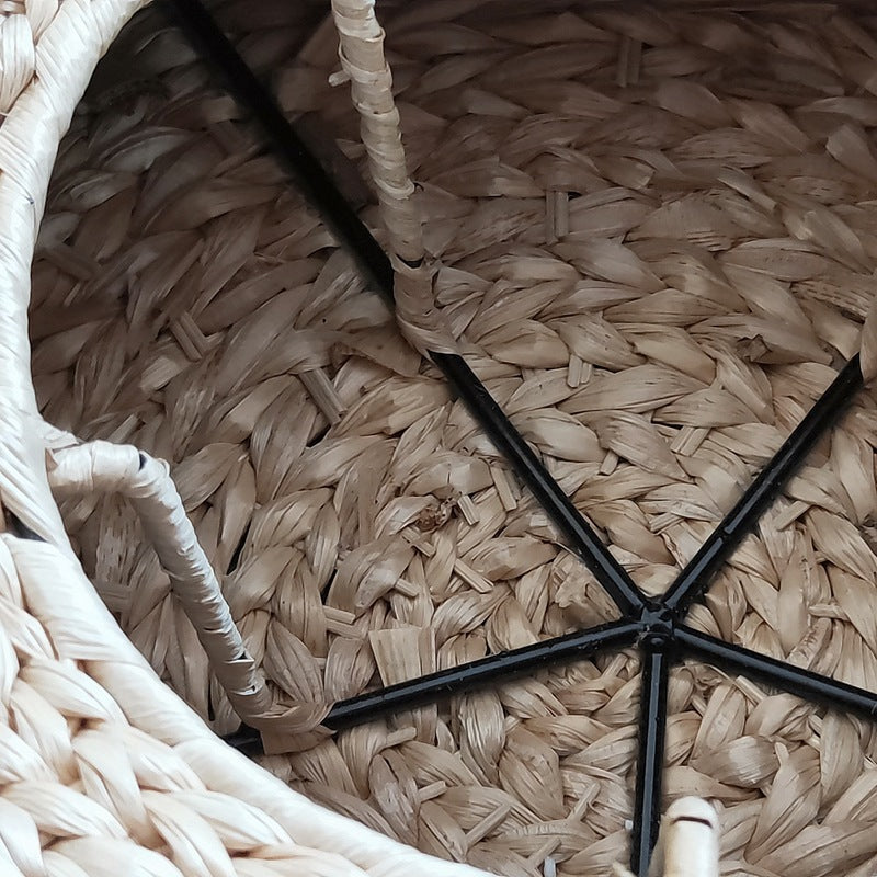 Handcrafted sitting pouf made of natural material Kalsten