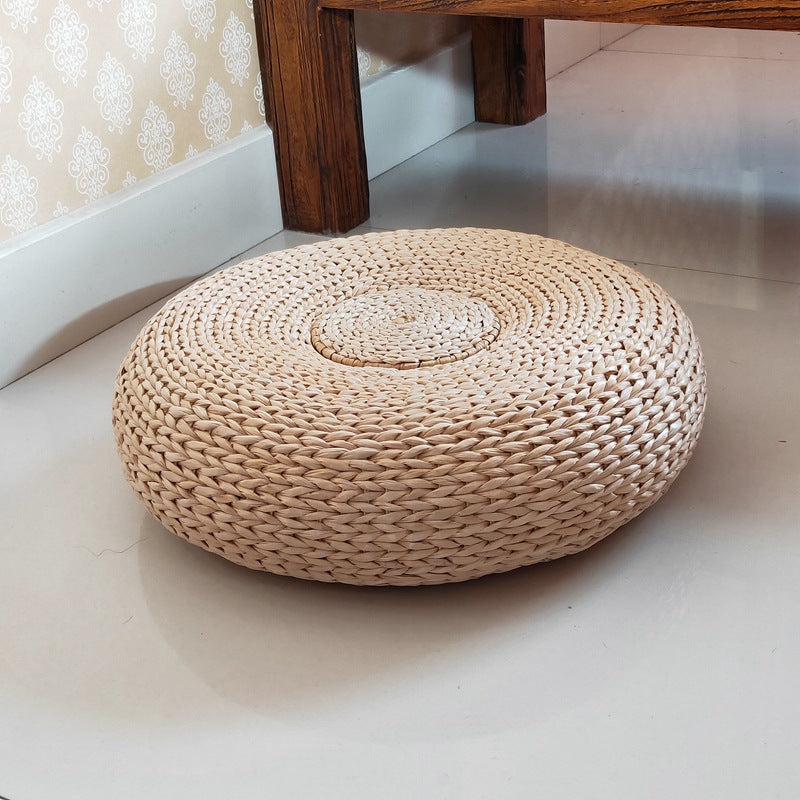 Handcrafted sitting pouf made of natural material Kalsten