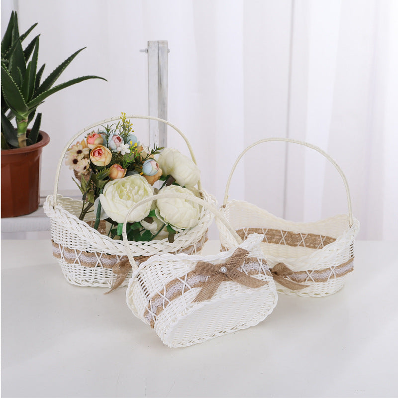 Decorative Floral Woven Basket Set Kalsten